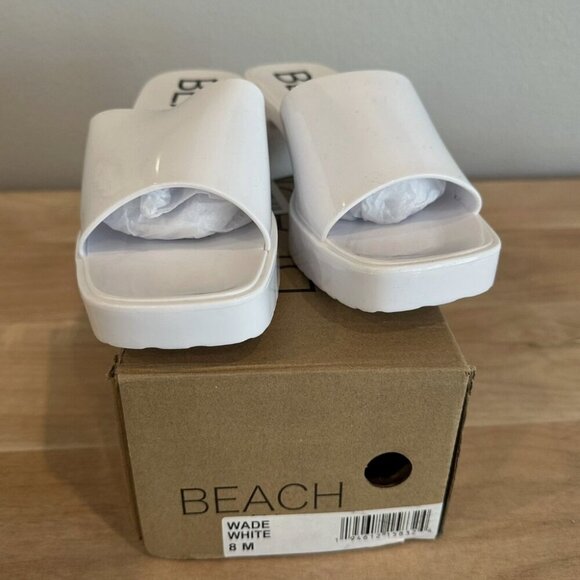 NEW Beach by Matisse Wade White Jelly Platform Vacation Slip-on Open Toe Heels - Picture 4 of 6